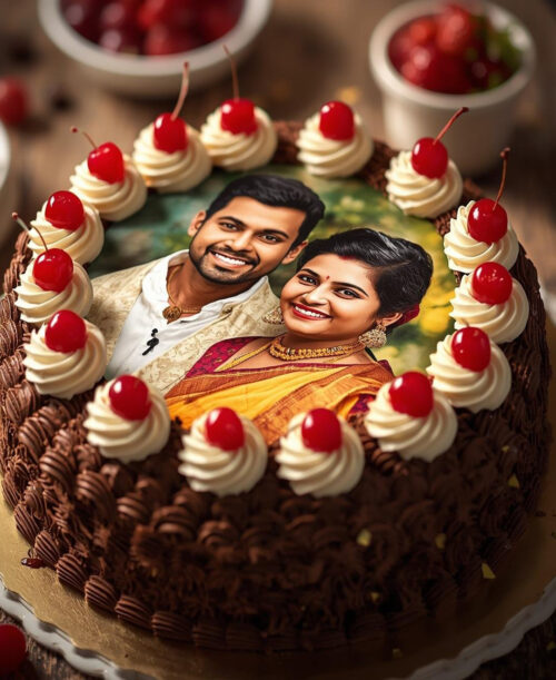Anniversary Cake with Photo