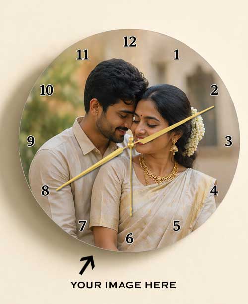 Personalised Circle Photo Wall Clock