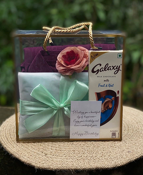 Luxury Photo Frame & Chocolate Gift Hamper with Scented Flower Decor